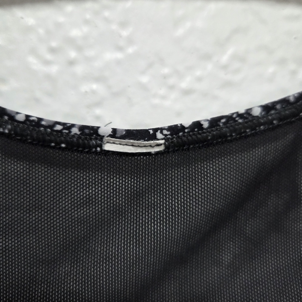 Lululemon Sculpt Tank Top Splatter White Black Mesh Athletic Workout Size 4 - Picture 7 of 14